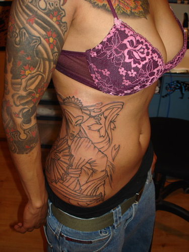 phoenix rib tattoo designs