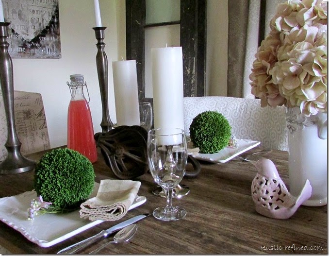 Spring Tablescape using Rustic Touches