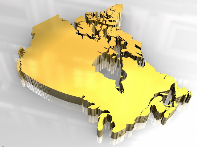 Canada 3D Golden Map