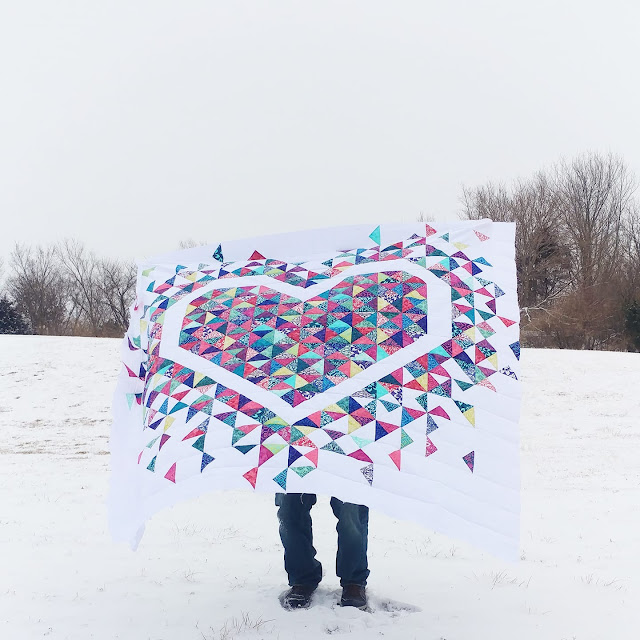 Exploding Heart quilt with Kate Spain's Confection Batiks from Moda