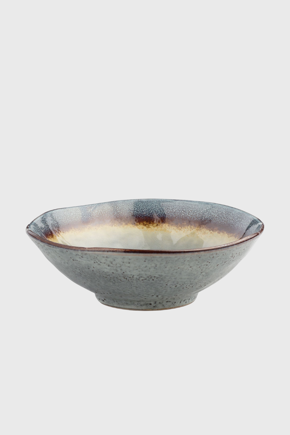 sota gray reactive glaze serving bowl
