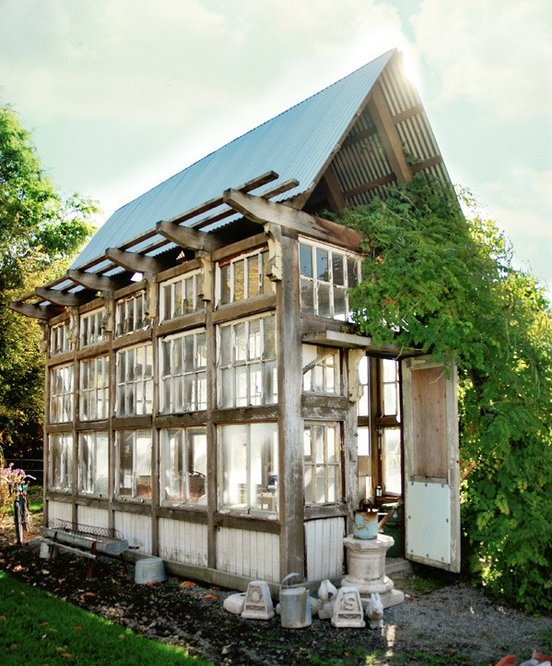 Dishfunctional Designs: Greenhouses Made With Salvaged Windows