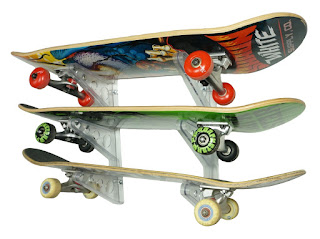 clear skateboard display rack