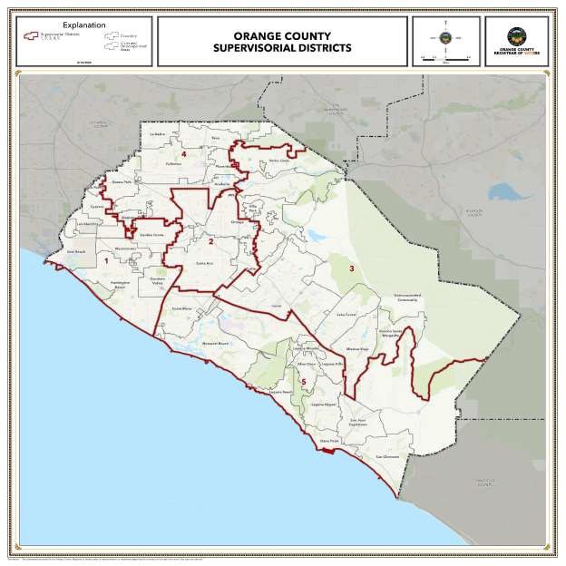 Orange County Supervisorial Districts Map