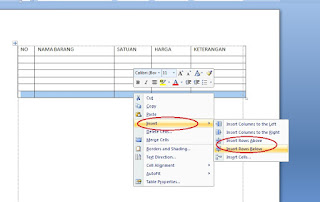 Cara Membuat Kolom Tabel Pada Microsoft Word  Cara Membuat Kolom Tabel Pada Microsoft Word 2007