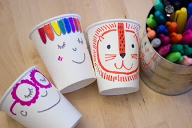 paper cup flower head kids craft- great craft for Spring or Mother's Day