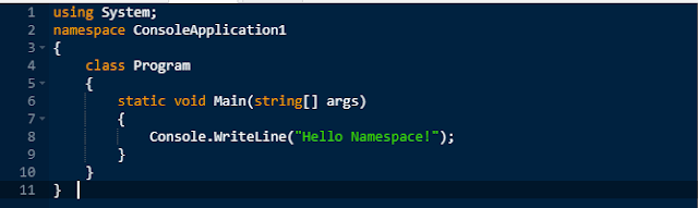 C# namespace example