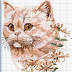 Вышивка Кошка