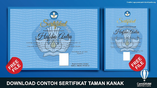 Download Contoh Sertifikat TK Coreldraw, Photoshop Dan Word