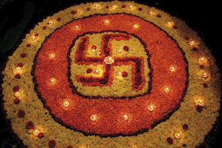 swastika rangoli card