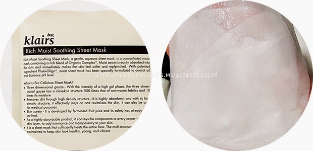 [Review] KLAIR’S Rich Moist Soothing Sheet Mask