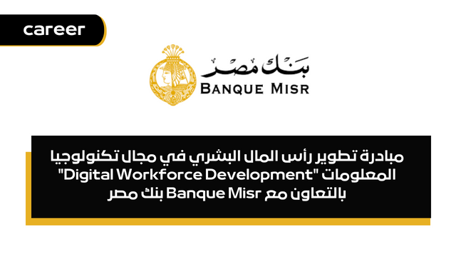 مبادرة تطوير رأس المال البشري في مجال تكنولوجيا المعلومات "Digital Workforce Development" بالتعاون مع Banque Misr بنك مصر