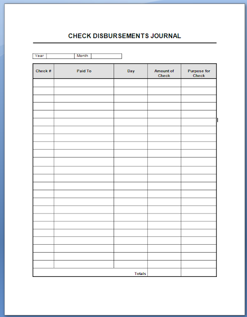 Check Disbursements Journal