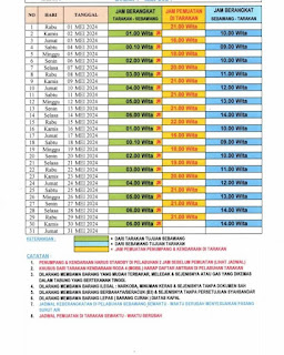 Jadwal Keberangkatan KMP Manta Lintas Tarakan-Sebawang Bulan Mei 2024