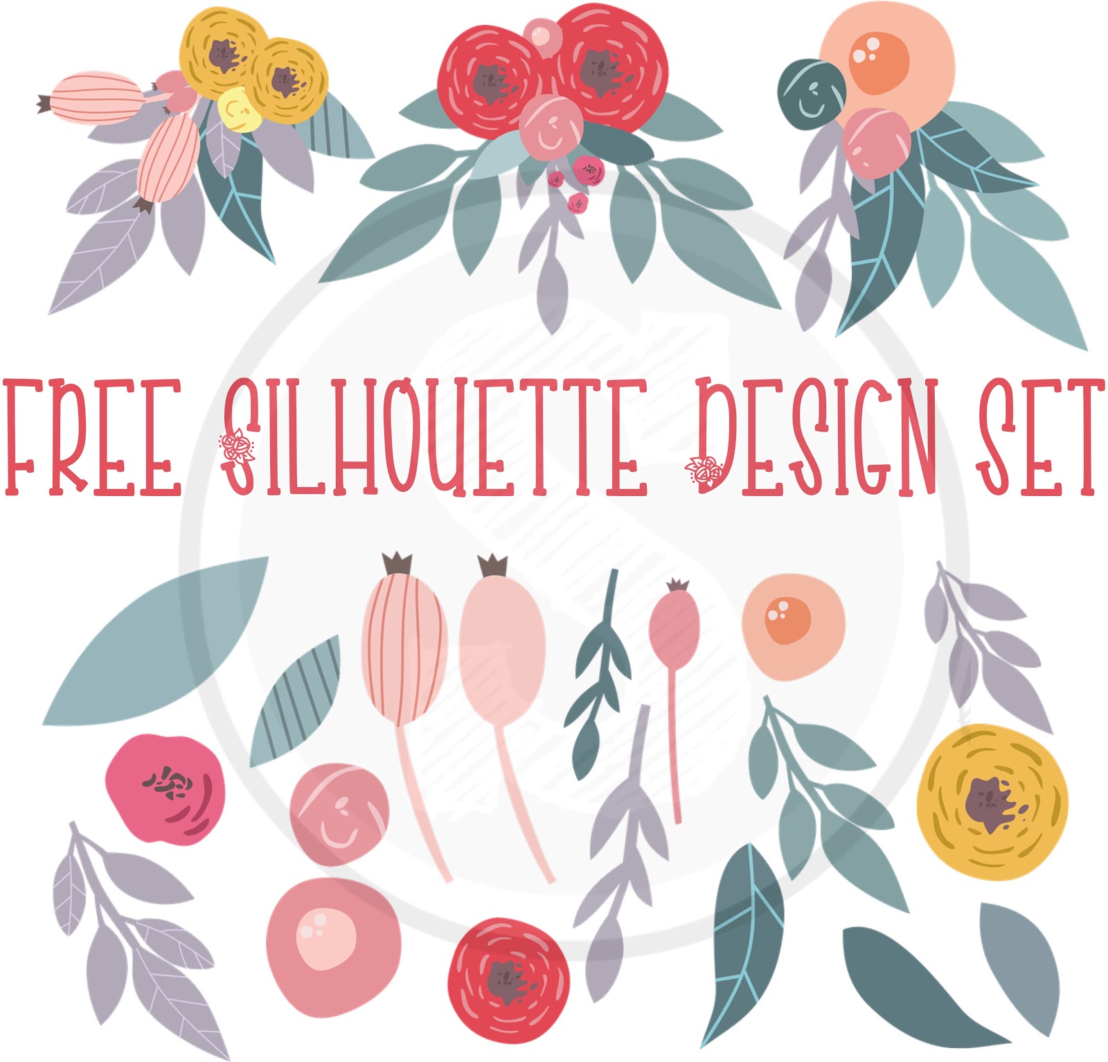 Download Free Floral Silhouette Design Set - Silhouette School