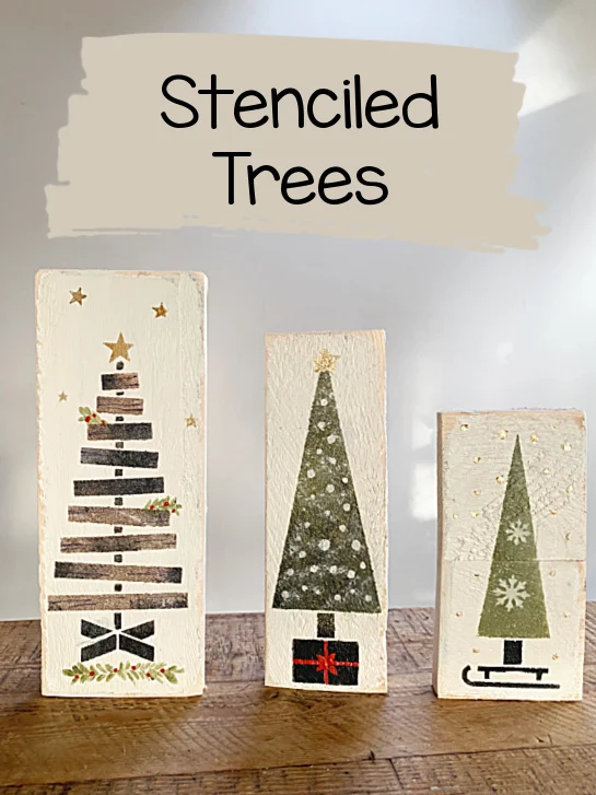 stenciled tree pin