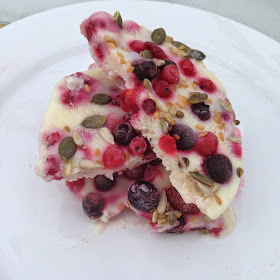 picture of frozen fruit and nut yogurt slices