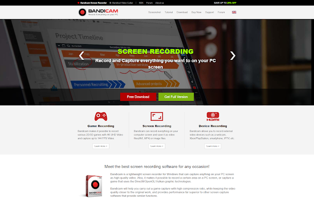 Bandicam screen recording