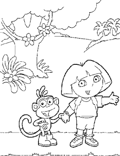 Dora The Explorer Halloween Coloring Pages