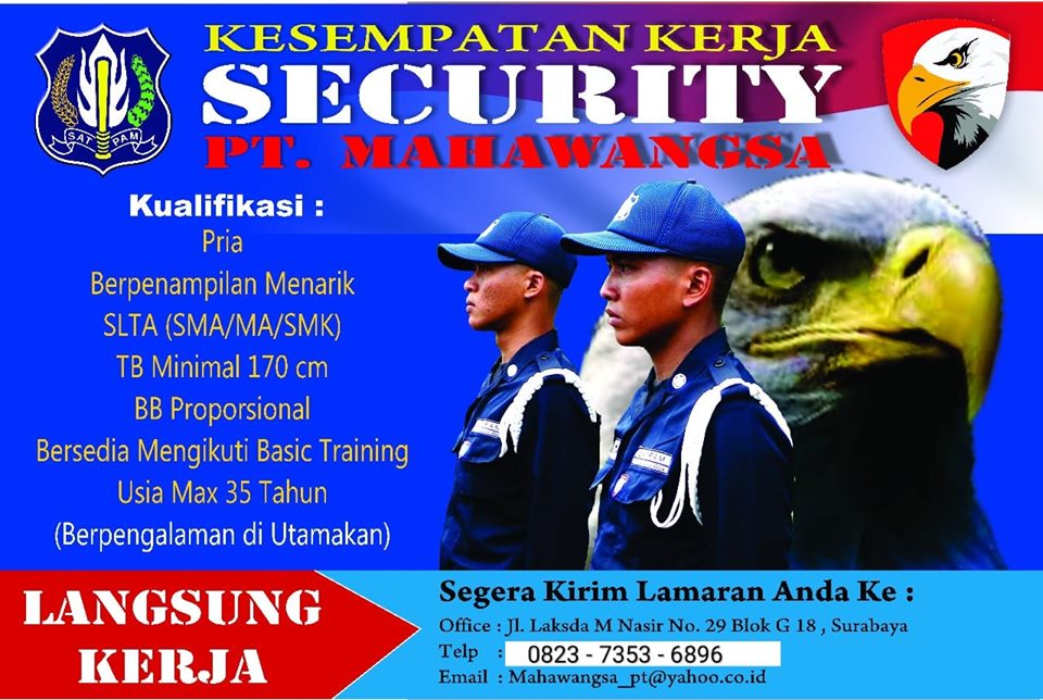 lowongan kerja security PT Mahawangsa Surabaya - pencari kerja