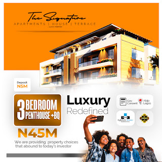 luxury redefined! The Signature 3 Bedroom Penthouse with boys quarter for sale in Ajah.