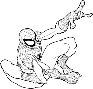 Desenho Homem Aranha Lançando Teia - Desenho para Colorir