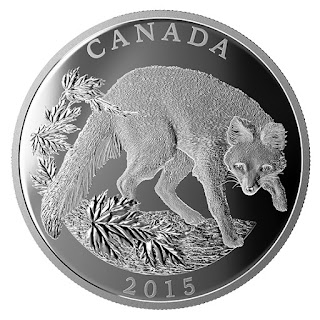 Canada 125 Dollars Half Kilogram Fine Silver Coin 2015 Grey Fox