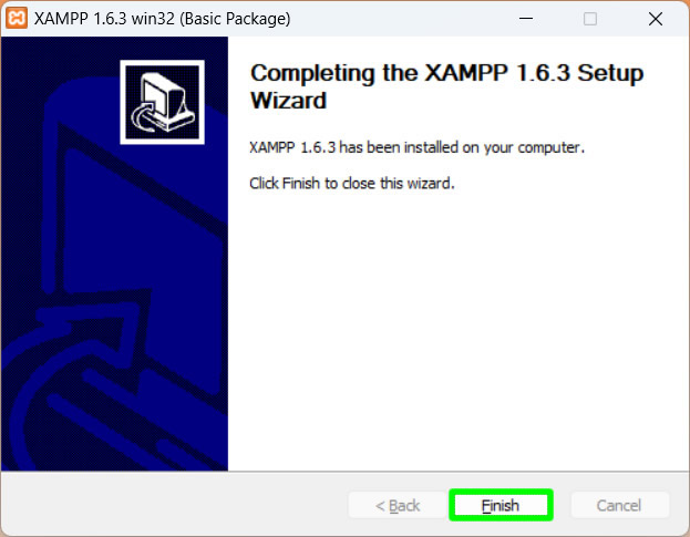 successfully installed xampp