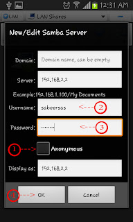 es file explorer lan pc ip edit server user name password