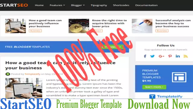 StartSEO Blogger Template Premium Free