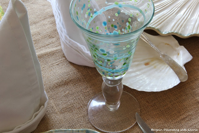 Beachy Tablescape-Bargain Decorating with Laurie