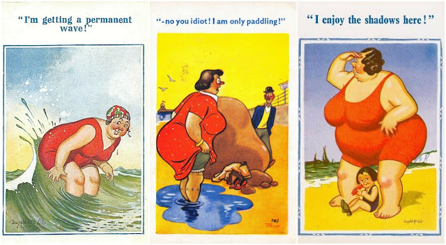 30 Humorous Comic Fat Lady Postcards by Donald McGill From the Early 20th Century