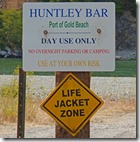 No Camping on Huntley Bar at Huntley Park along Rogue River