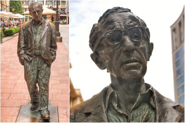 Escultura Monumento a Woody Allen de Vicente Menendez Santarua en Oviedo