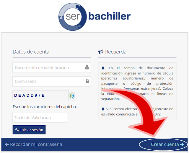 Crear Cuenta Ser Bachiller 2020 Inscripciones SENESCYT