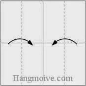 Bước 2: Gấp hai cạnh giấy vào trong.