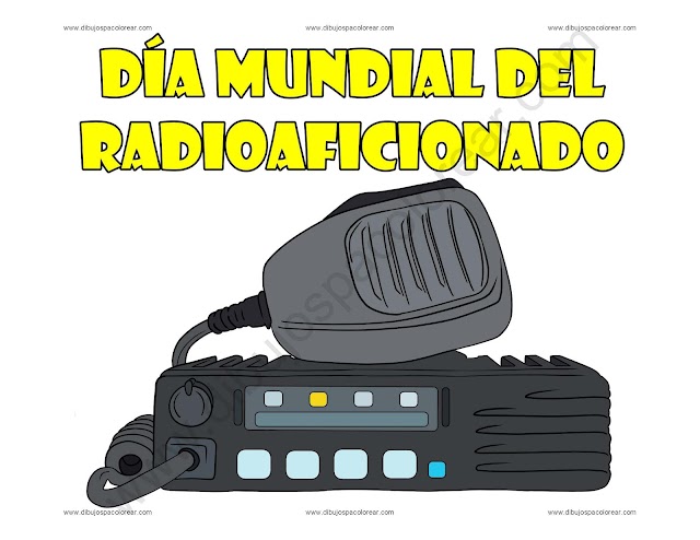 Día Mundial del Radioaficionado dibujo a color y para colorear
