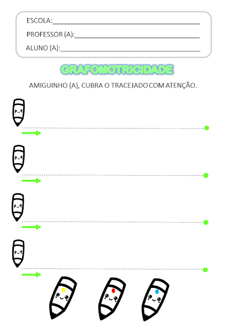 Educação Infantil Coordenação Motora grafomotricidade para imprimir