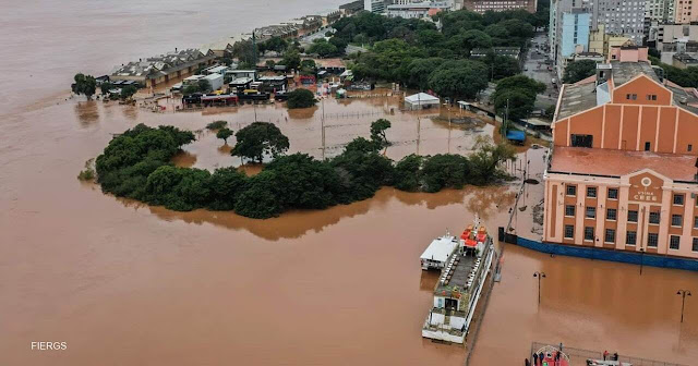 Imagem mostrando catástrofe em Rio Grande do Sul