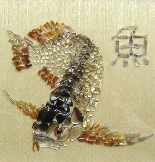 unique painting of semi-precious stones