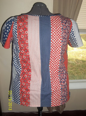 McCall's Stitch & Save 5787 Top Pattern second attempt patriotic back view