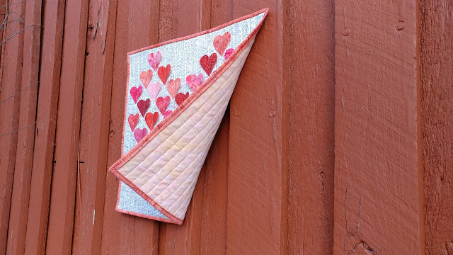 3D heart mini quilt