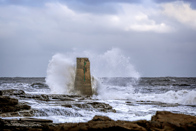 Whitley Bay stormy waves in the North Sea