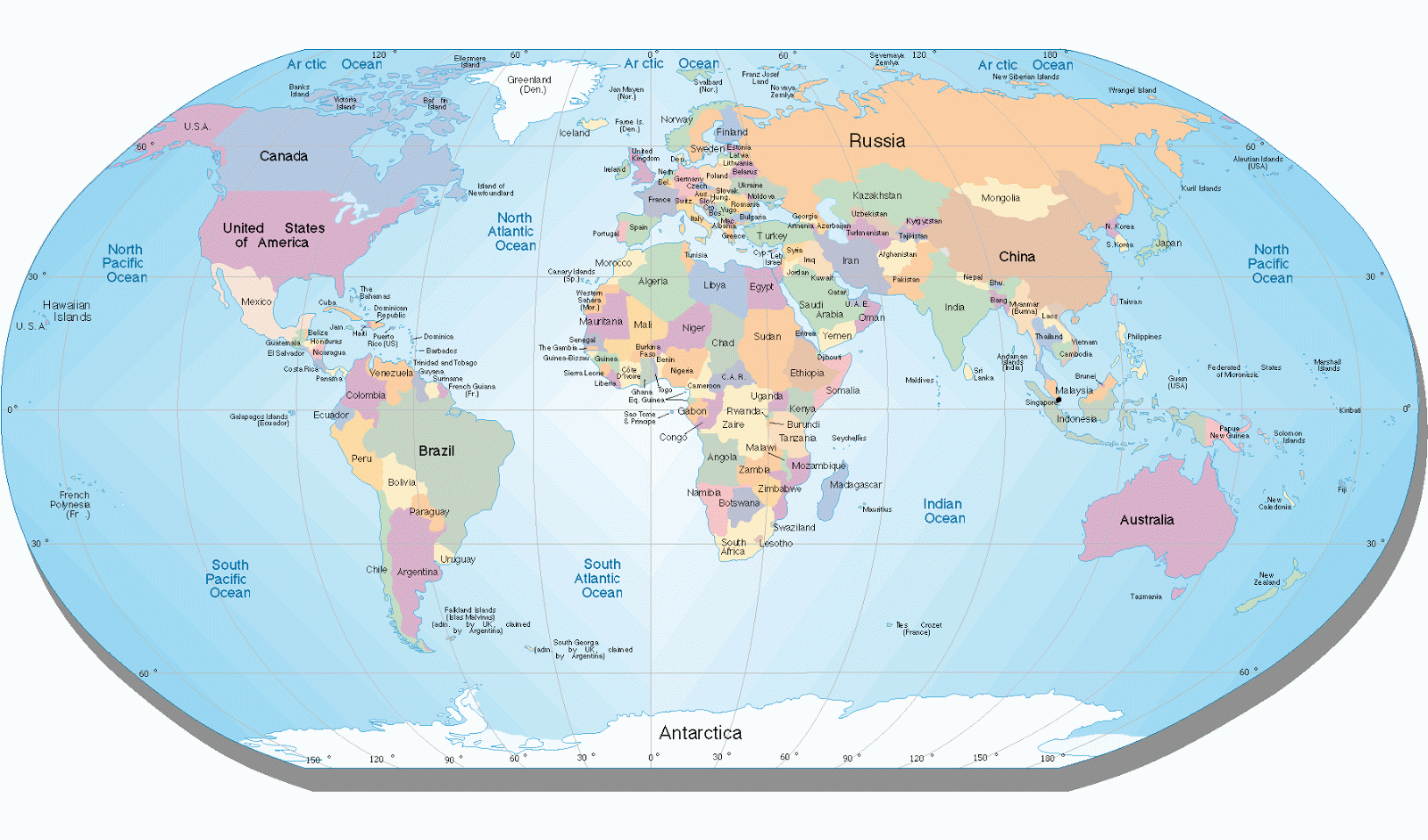 World political+map