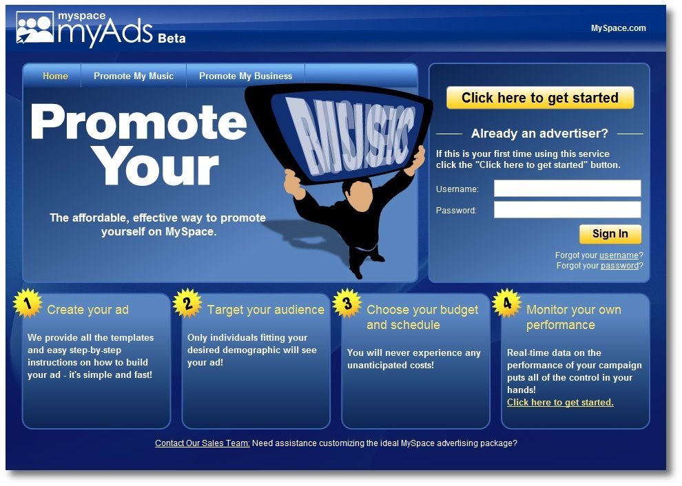 MySpace myAds, Google AdWords alternative