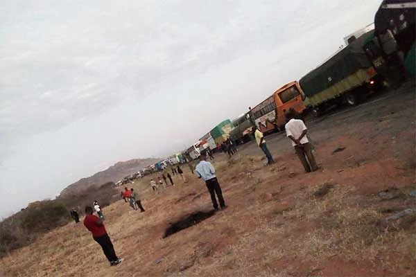 Motorists spent a night at Tsavo National park. PHOTO| NMG