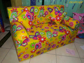 sofa bed inoac motif yellow butterfly kupu-kupu kuning