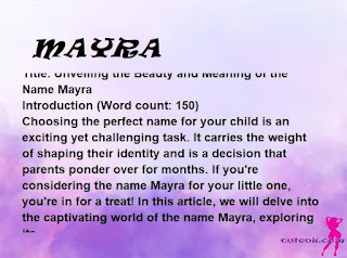 meaning of the name "MAYRA"