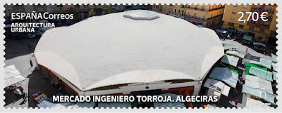 Filatelia - Arquitectura urbana - Mercado Ingeniero Torroja en Algeciras - 2022 - Sello