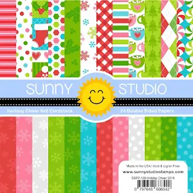 Sunny Studio Stamps: Holiday Cheer 6x6 Double Sided Christmas & Winter Themed Patterned Paper Pack